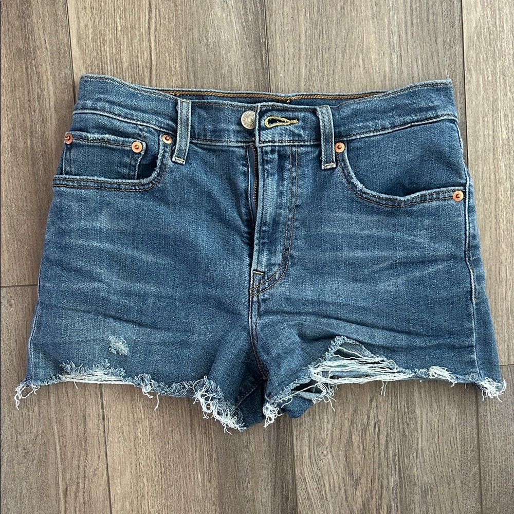 Levi's Distressed Blue Jean Shorts